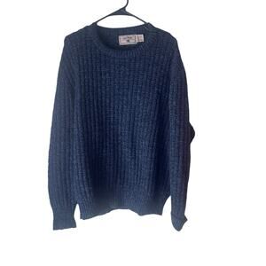 Great Plains Vintage 90's Men's Size Large Blue Chunky Knit Wool USA Sweater